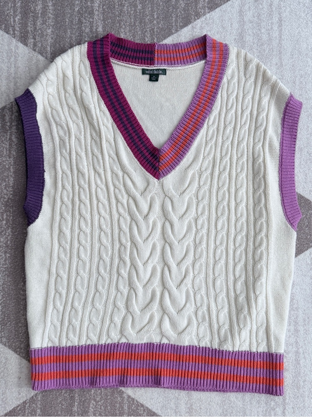 Wild Fable Patchwork Trim Sweater Vest XS